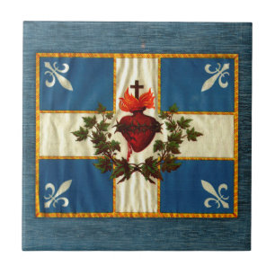 Flagge Québec alt Carillon Sacré-Cœur Fliese