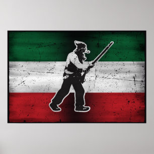 Flagge Québec Alter Patriot Henri Julien erodiert Poster
