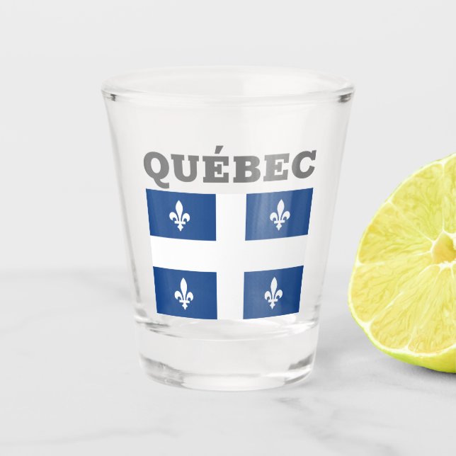 Flagge Québec, Kanada Schnapsglas (Vorderseite)