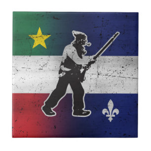 Flagge Québec und Patriote Henri Julien erodiert Fliese