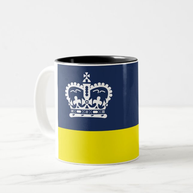 Flagge Regina (Saskatchewan, Kanada) Zweifarbige Tasse (Vorderseite Links)