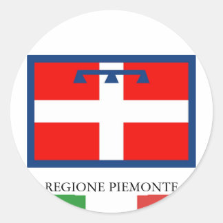 Flagge Regione Piemonte Runder Aufkleber