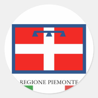 Flagge Regione Piemonte Runder Aufkleber