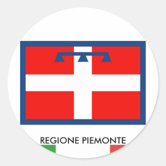 Flagge Regione Piemonte Runder Aufkleber