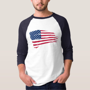 Flagge-Riss-grundlegender 3/4 HülseRaglan T-Shirt