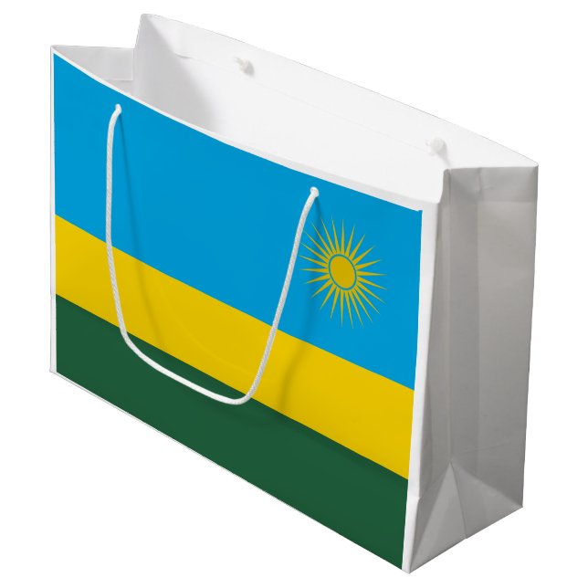 Flagge Ruandas Große Geschenktüte (Vorderseite Schrägansicht)