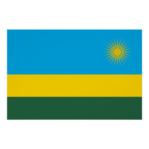Flagge Ruandas Poster