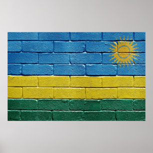Flagge Ruandas Poster