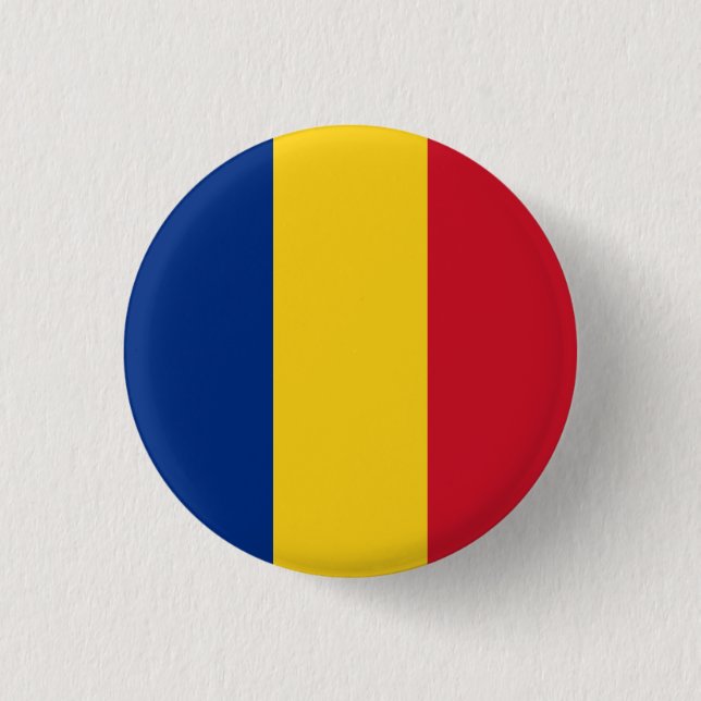 Flagge Rumäniens Button (Vorderseite)