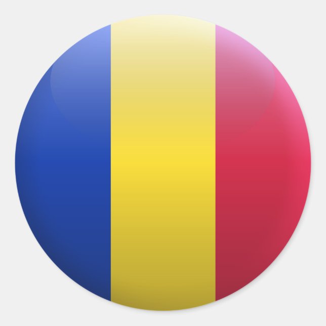 Flagge Rumäniens Runder Aufkleber (Vorderseite)