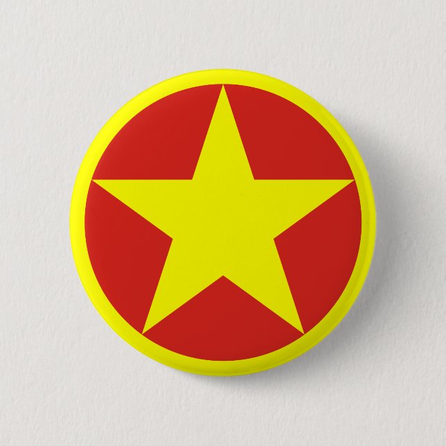 Flagge/ Rundschild von Vietnam Button (Vorderseite)