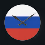 Flagge Russlands - Ф а г Р с л о с ии. Runde Wanduhr<br><div class="desc">Flagge Russlands - Ф а г Р с л о с ии.</div>