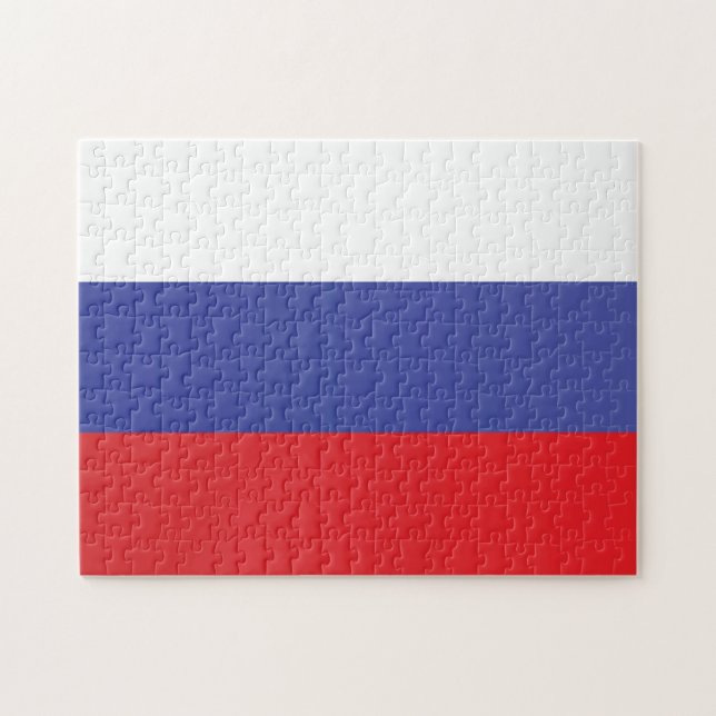 Flagge Russlands Puzzle (Horizontal)