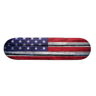 Flagge-rustikales Holz Skateboard