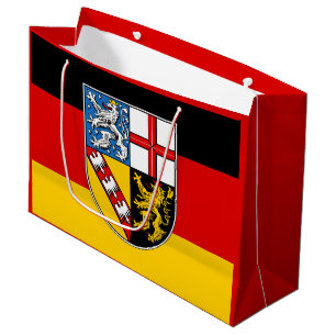 Flagge Saarlans große Geschenktasche Geschenktüte