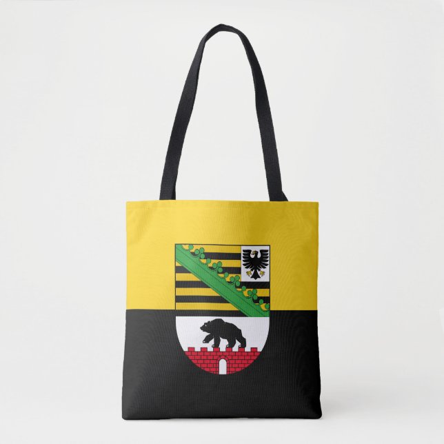 Flagge Sachsen-Anhalt Tote Tag (Vorderseite)