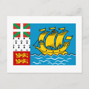 Flagge Saint-Pierre und Miquelon Postkarte