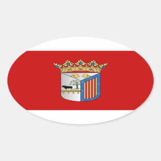 Flagge Salamanca (Spanien) Ovaler Aufkleber