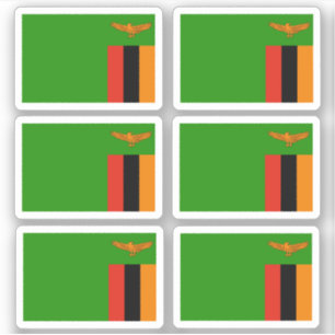 Flagge Sambias - eine Sammlung Aufkleber