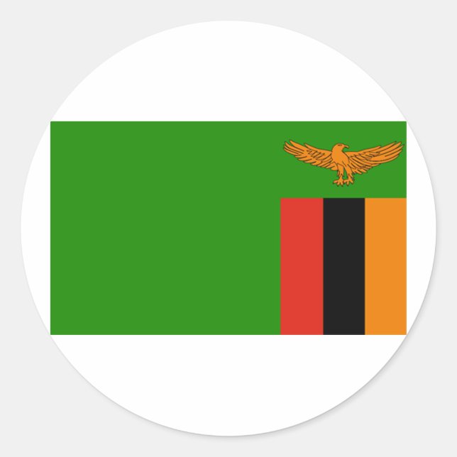 Flagge Sambias Runder Aufkleber (Vorderseite)