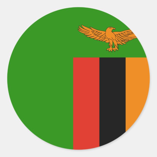 Flagge Sambias Runder Aufkleber (Vorderseite)