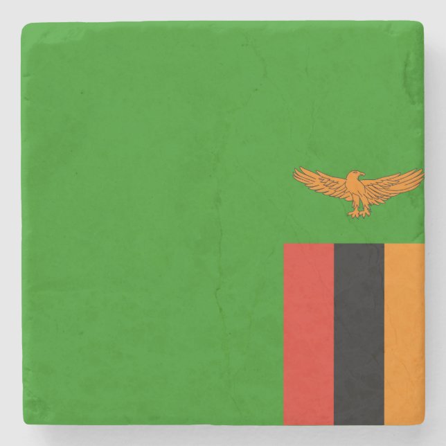 Flagge Sambias Steinuntersetzer (Vorderseite)