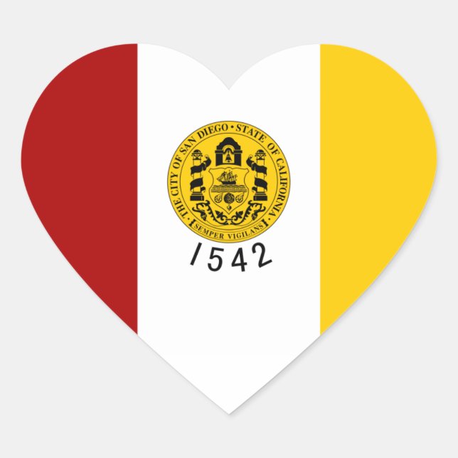 Flagge San Diego Herz-Aufkleber (Vorderseite)