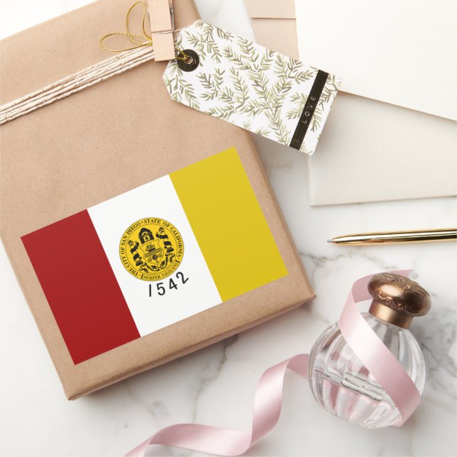 Flagge San Diego (Kalifornien) Rechteckiger Aufkleber (Schenken)