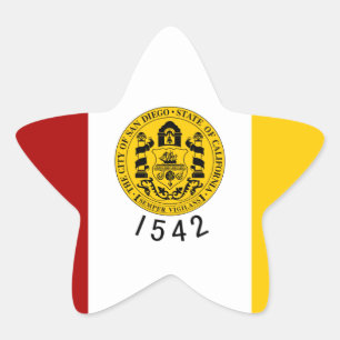 Flagge San Diego Stern-Aufkleber