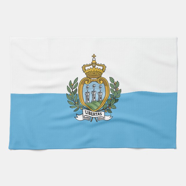 Flagge San Marino Geschirrtuch (Horizontal)