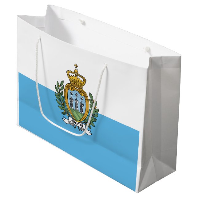Flagge San Marino Große Geschenktüte (Vorderseite Schrägansicht)