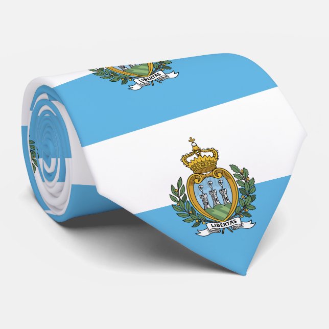 Flagge San Marino Krawatte (Gerollt)