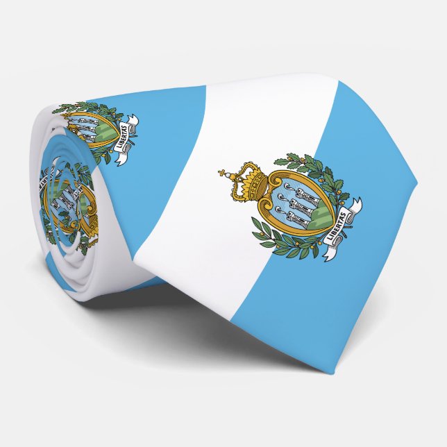 Flagge San Marino Krawatte (Gerollt)