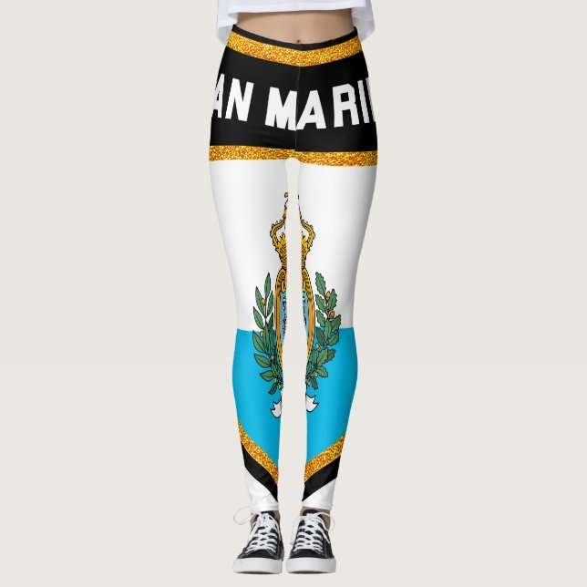Flagge San Marino Leggings (Vorderseite)