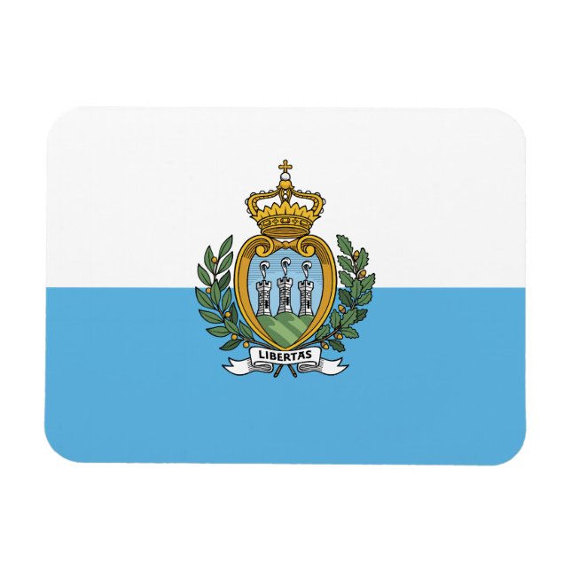 Flagge San Marino Magnet (Horizontal)