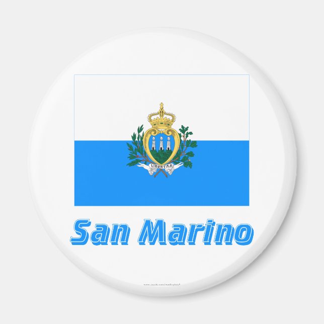 Flagge San Marino mit Namen Magnet (Vorne)
