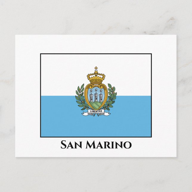 Flagge San Marino Postkarte (Vorderseite)