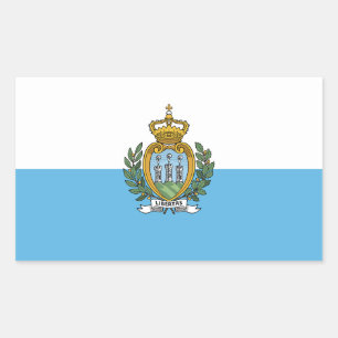Flagge San Marino Rechteckiger Aufkleber