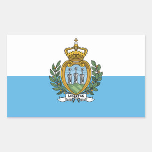Flagge San Marino Rechteckiger Aufkleber