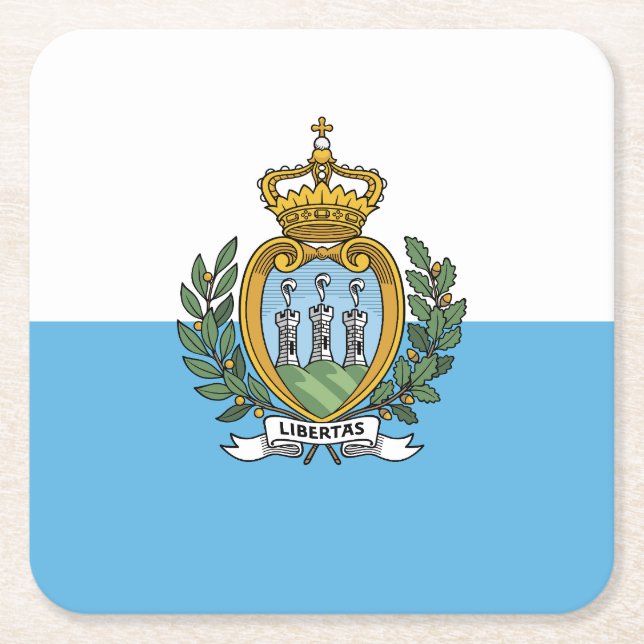 Flagge San Marino Rechteckiger Pappuntersetzer (Vorderseite)