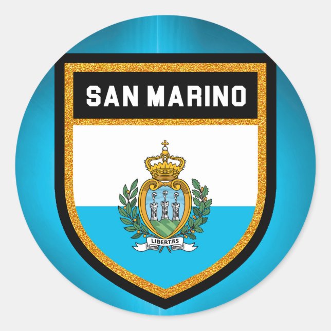 Flagge San Marino Runder Aufkleber (Vorderseite)