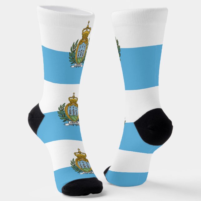 Flagge San Marino Socken (Gewinkelt)