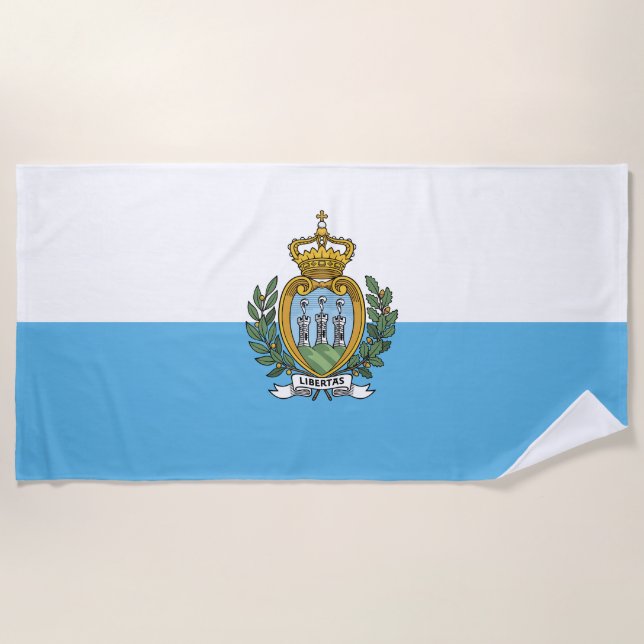 Flagge San Marino Strandtuch (Vorderseite)