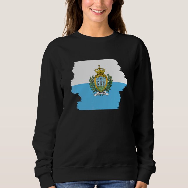Flagge San Marinos 3 Sweatshirt (Vorderseite)