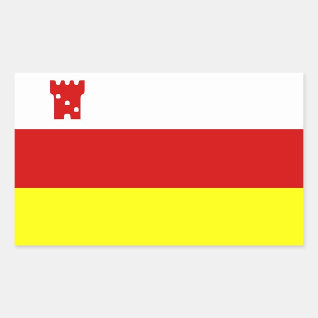 Flagge Santa Barbara, Kalifornien Rechteckstic Rechteckiger Aufkleber (Vorderseite)