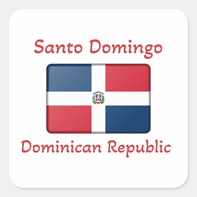 Flagge Santo Domingo Dominikanische Republik Quadratischer Aufkleber (Vorderseite)