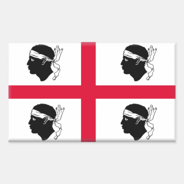 Flagge Sardiniens (Italien) Rechteckiger Aufkleber (Vorderseite)