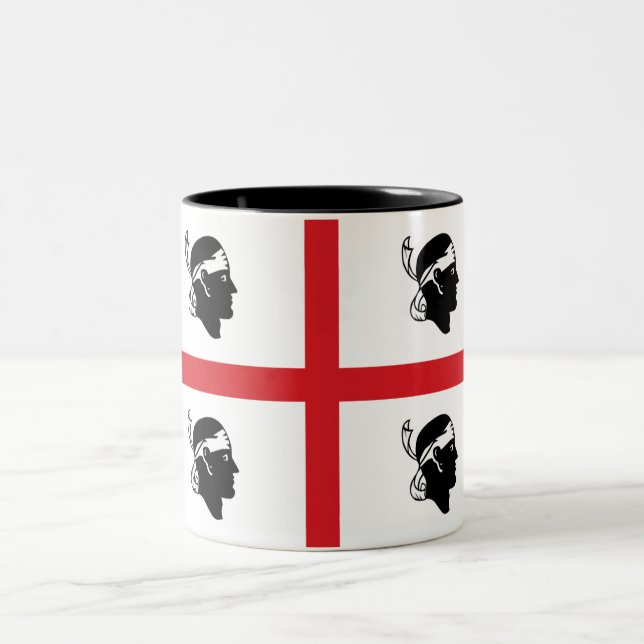 Flagge Sardiniens (Sardinien) (Italien) Zweifarbige Tasse (Mittel)