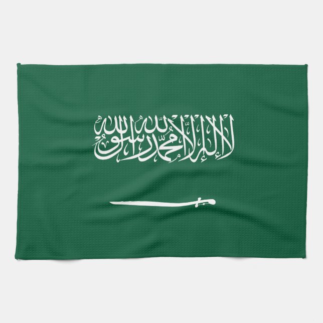 Flagge Saudi-Arabiens Geschirrtuch (Horizontal)