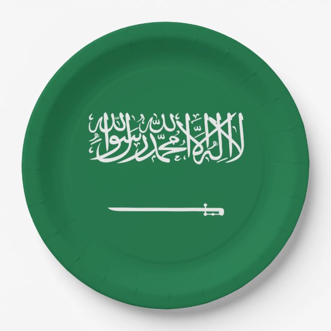 Flagge Saudi-Arabiens Pappteller (Vorderseite)